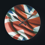 Britische Flagge Pop Art Runde Wanduhr<br><div class="desc">Flag England / Vereinigtes Königreich - UK Flags - English Flag - Saint George Flag Pop Art Style Digital Artwork</div>