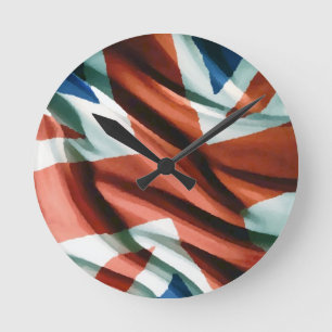 Britische Flagge Pop Art Runde Wanduhr
