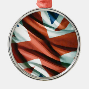 Britische Flagge Pop Art Silbernes Ornament