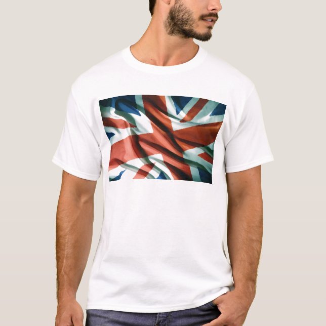Britische Flagge Pop Art T-Shirt (Vorderseite)