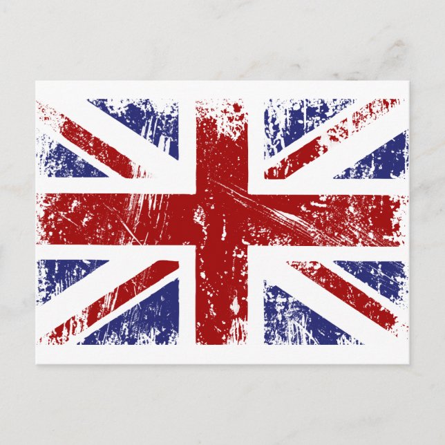 Britische Flagge Punk Grunge Postkarte (Vorderseite)