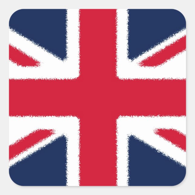 Britische Flagge Quadratischer Aufkleber (Vorderseite)