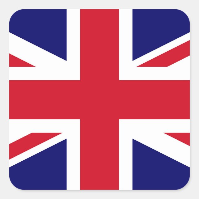 Britische Flagge Quadratischer Aufkleber (Vorderseite)