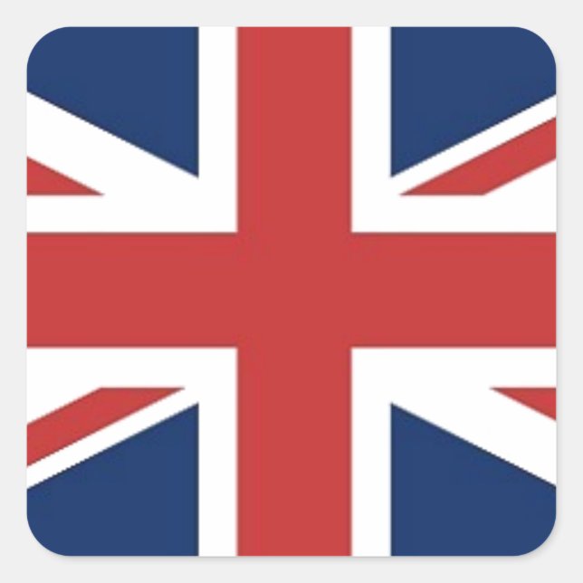 Britische Flagge Quadratischer Aufkleber (Vorderseite)