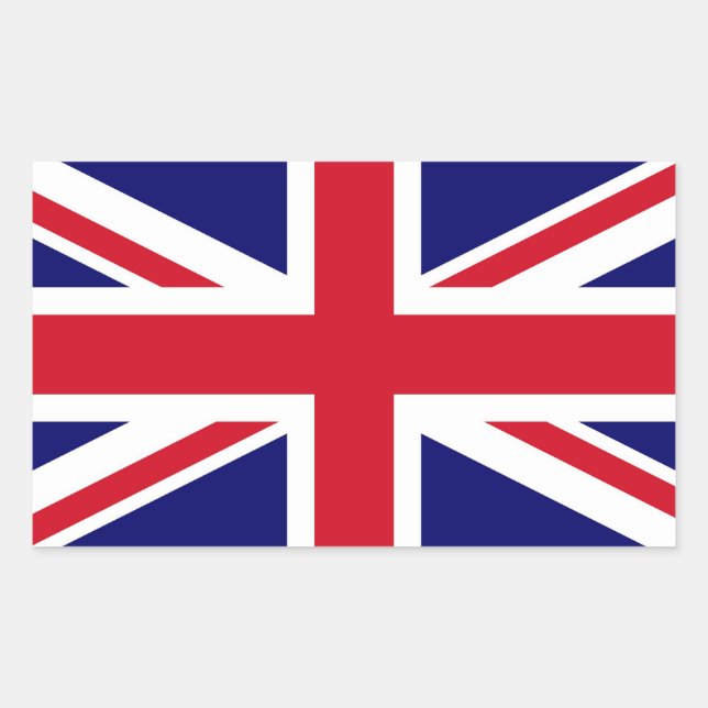 Britische Flagge Rechteckiger Aufkleber (Vorderseite)