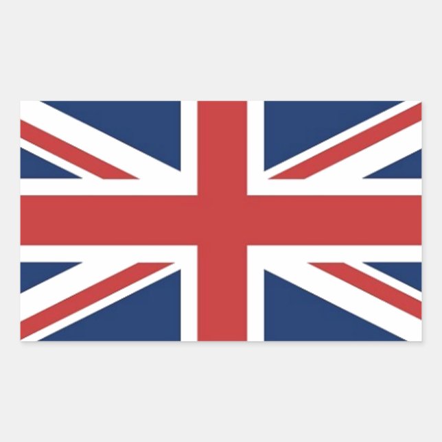Britische Flagge Rechteckiger Aufkleber (Vorderseite)