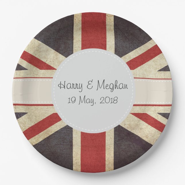 Britische Flagge Royal Wedding Large Paper Teller (Vorderseite)