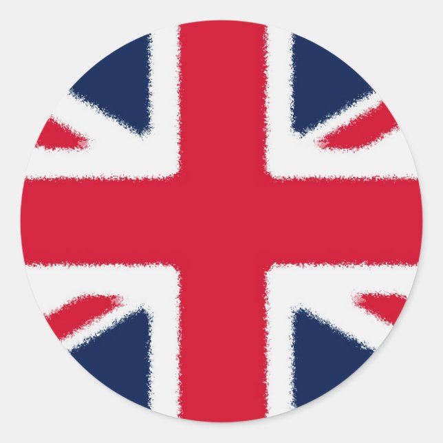 Britische Flagge Runder Aufkleber (Vorderseite)