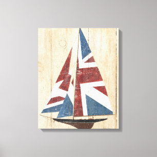Britische Flagge Sailboat Leinwanddruck