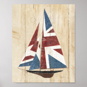Britische Flagge Sailboat Poster