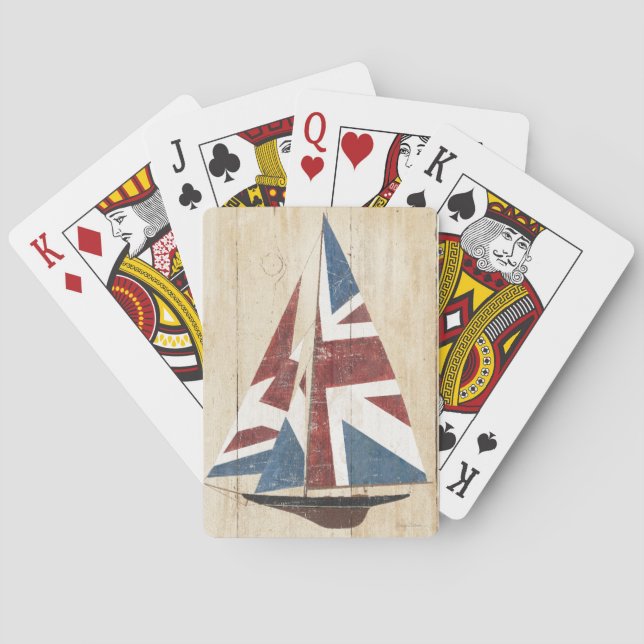Britische Flagge Sailboat Spielkarten (Rückseite)