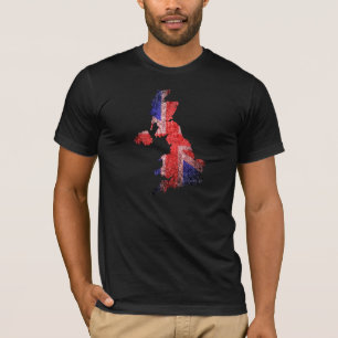 britische Flagge und Karte T-Shirt