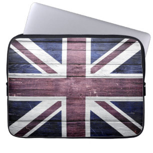 Britische Flagge Vintages Holz Laptopschutzhülle