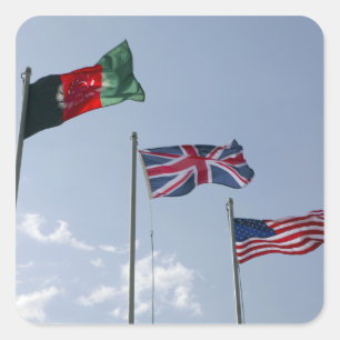 BRITISCHE Flagge zwischen dem Afghanen und Quadratischer Aufkleber