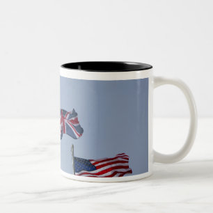 BRITISCHE Flagge zwischen dem Afghanen und Zweifarbige Tasse