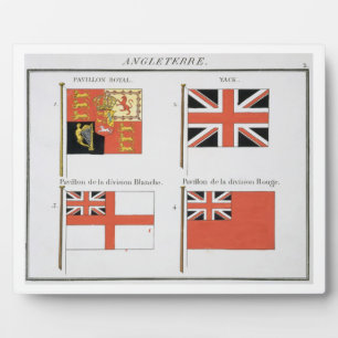 Britische Flaggen aus einem französischen Flaggenb Fotoplatte