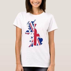 BRITISCHE Flaggen-Karte T-Shirt