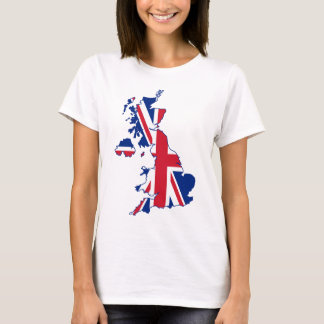 BRITISCHE Flaggen-Karte T-Shirt