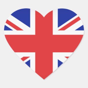 Britische Flaggen-Stickers Herz-Aufkleber