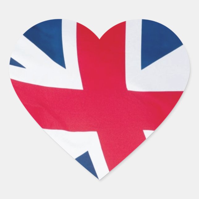 Britische Flaggengestaltung Herz-Aufkleber (Vorderseite)