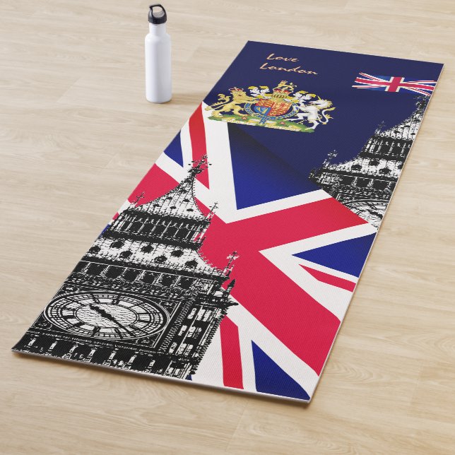 Britische Flaggenmatte, Big Ben, britische Symbole Yogamatte (Beispiel)