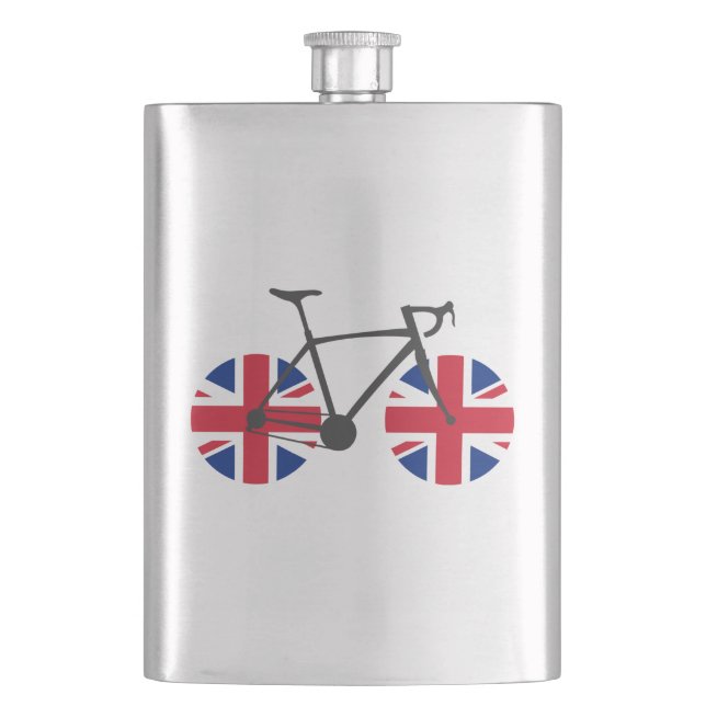 Britische Flaggenradfahren Flachmann (Vorderseite)