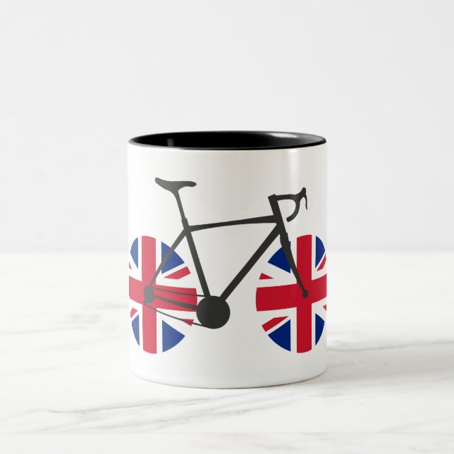 Britische Flaggenradfahren Zweifarbige Tasse (Mittel)