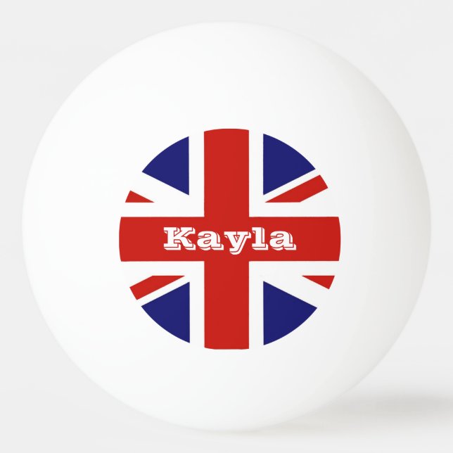 Britische Flaggepersonalisierter Ping Pong Ball Tischtennisball (Vorderseite)