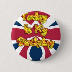 Britische Geburtstagsgeschenke Kunst drucken Button