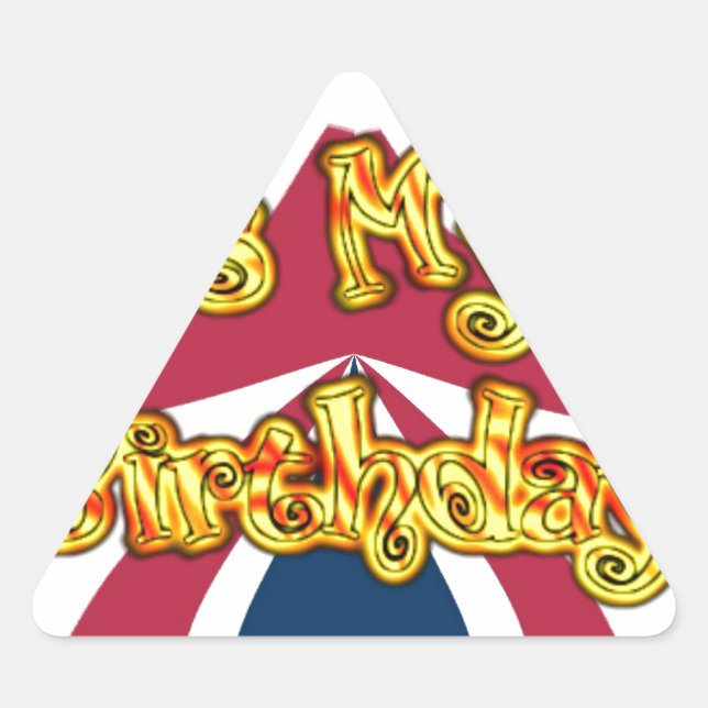 Britische Geburtstagsgeschenke Kunst drucken Dreieckiger Aufkleber (Vorderseite)