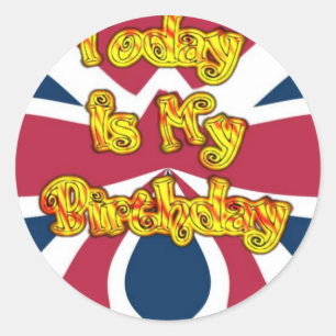 Britische Geburtstagsgeschenke Kunst drucken Runder Aufkleber