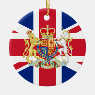 Britische Gewerkschaft-Flagge und Royal-Wappen Keramik Ornament