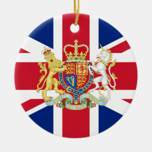 Britische Gewerkschaft-Flagge und Royal-Wappen Keramik Ornament