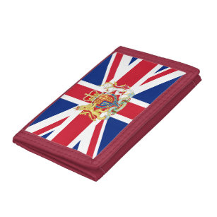 Britische Gewerkschaft-Flagge und Royal-Wappen  Tri-fold Geldbeutel