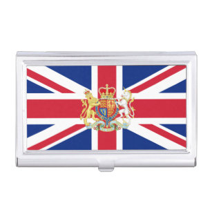 Britische Gewerkschaft-Flagge und Royal-Wappen Visitenkarten Dose