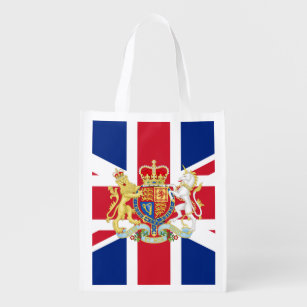 Britische Gewerkschaft-Flagge und Royal-Wappen Wiederverwendbare Einkaufstasche