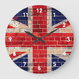 Britische Gewerkschafts-Jackflagge auf einer Große Wanduhr