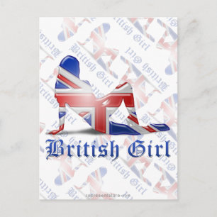 Britische Girl-Silhouette Postkarte
