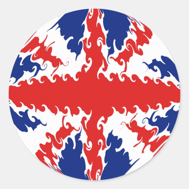 BRITISCHE Gnarly Flagge Runder Aufkleber (Vorderseite)