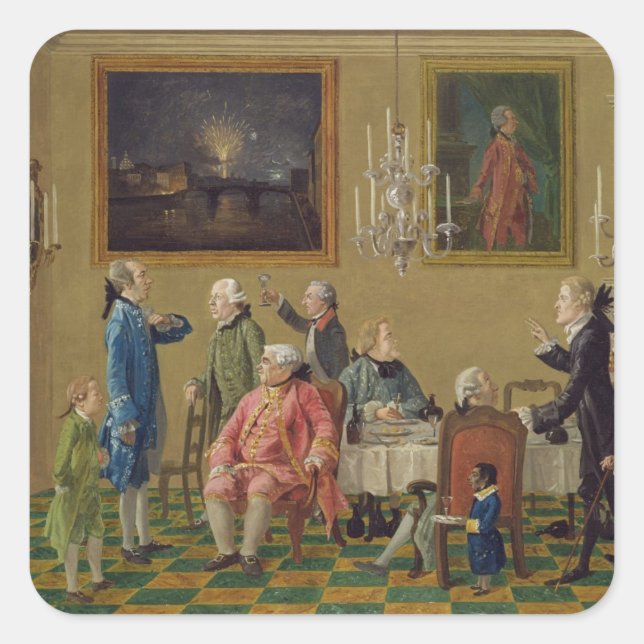 Britische Herren auf der Zuhause von Sir Horace Ma Quadratischer Aufkleber (Vorderseite)