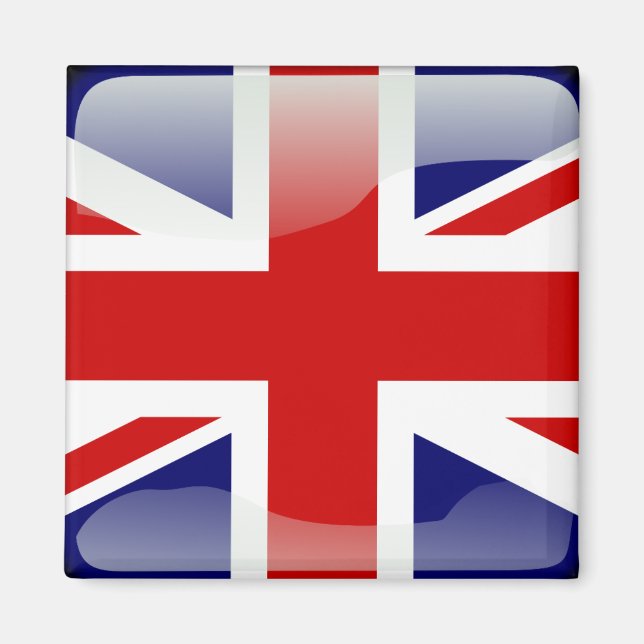 Britische Hochglanzflagge Magnet (Vorne)