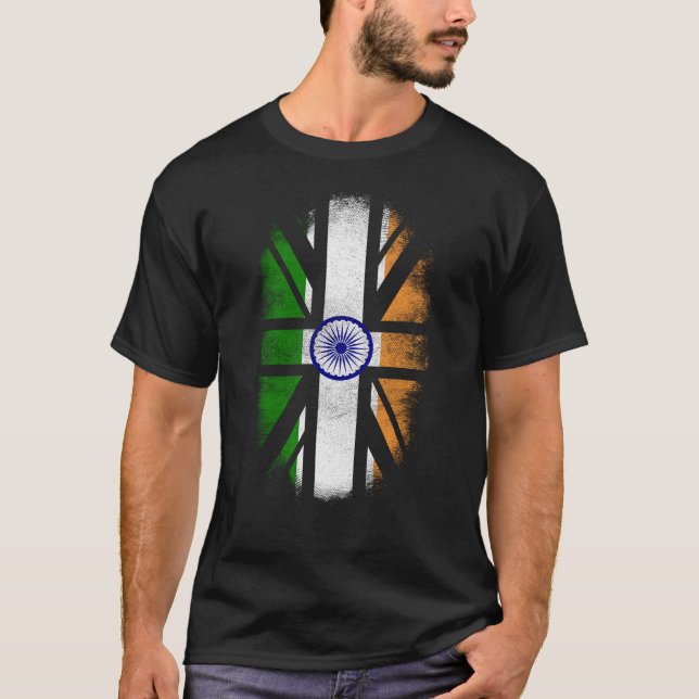 Britische indische Flagge - Indien und T-Shirt (Vorderseite)