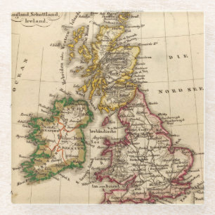 Britische Insel-Karte Glasuntersetzer
