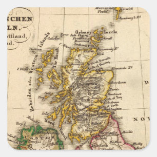 Britische Insel-Karte Quadratischer Aufkleber