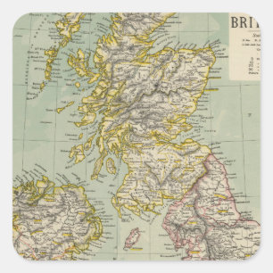 Britische Inseln 11 Quadratischer Aufkleber