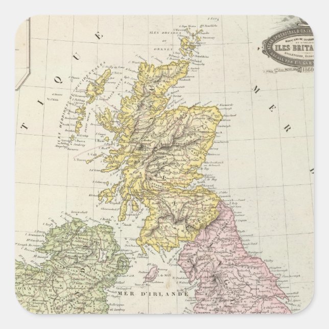 Britische Inseln 6 Quadratischer Aufkleber (Vorderseite)
