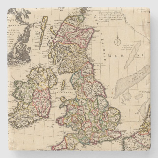 Britische Inseln, England, Irland Steinuntersetzer (Vorderseite)