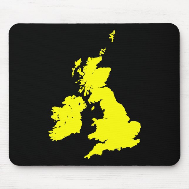 Britische Inseln - Gelb auf schwarz Mousepad (Vorne)