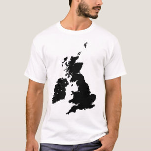 Britische Inseln im Schwarzen T-Shirt