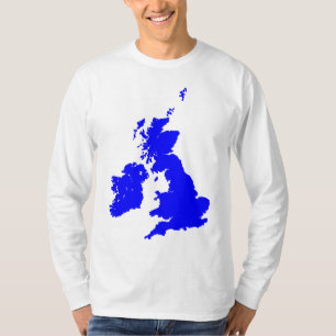 Britische Inseln in Blau T-Shirt